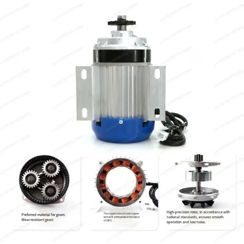 1000W 48V 60V Brushless Deceleration Motor, Reverse Chain Drive Electric Tricycle Motor for Heavy Duty Cargo Bike
