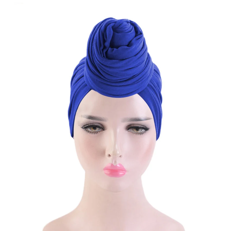 

African Headties Women Muslim Long Tail Scarf Hat Jersey Turban Chemo Cap Hair Loss Islamic Headwrap Head Wrap Caps Bonnet Hat