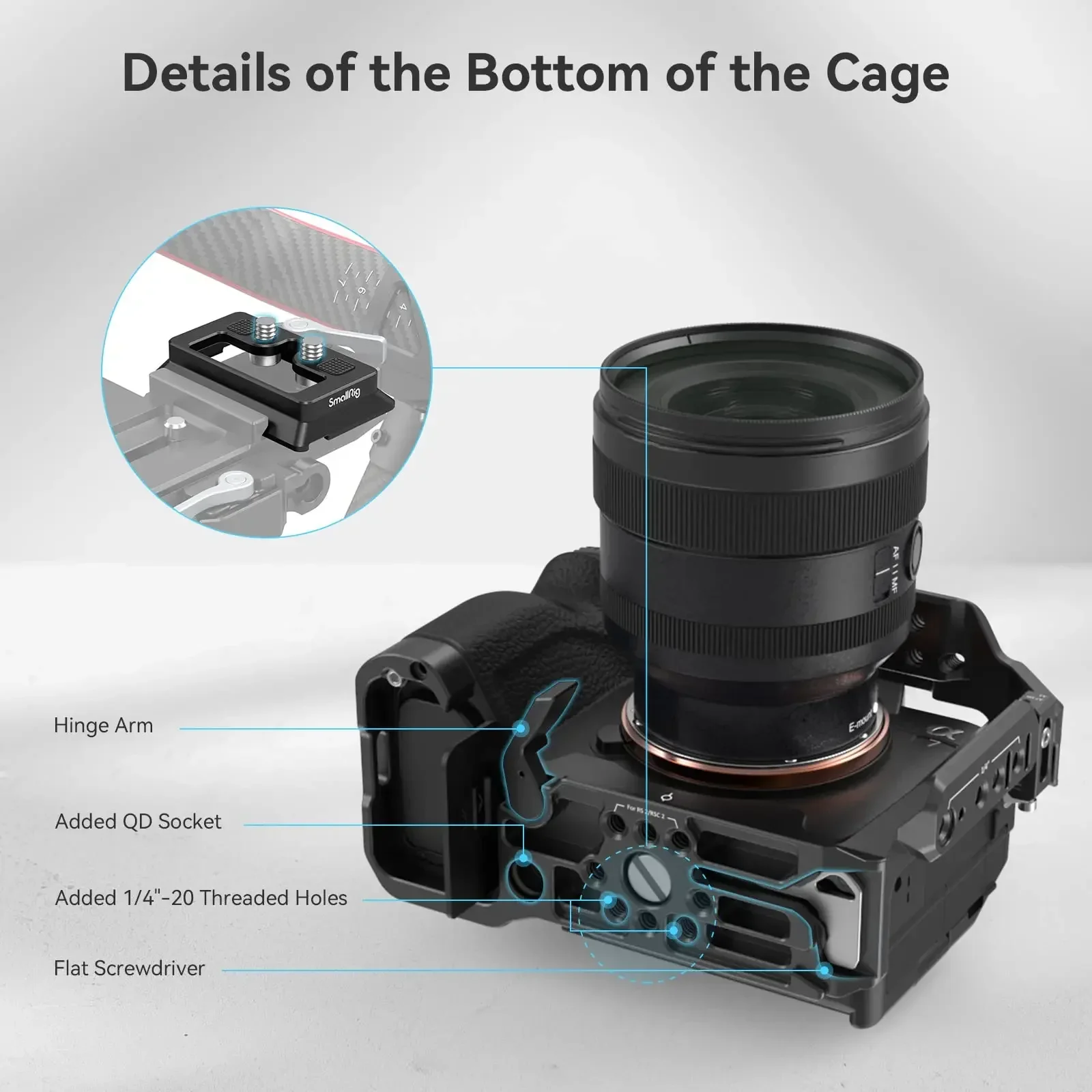 SmallRig Full DSLR Camera Cagefor A7m4 A7 IV for Sony Alpha a7iv A7 IV / Alpha 7S III Advanced Cage Kit L-Bracket Baseplate