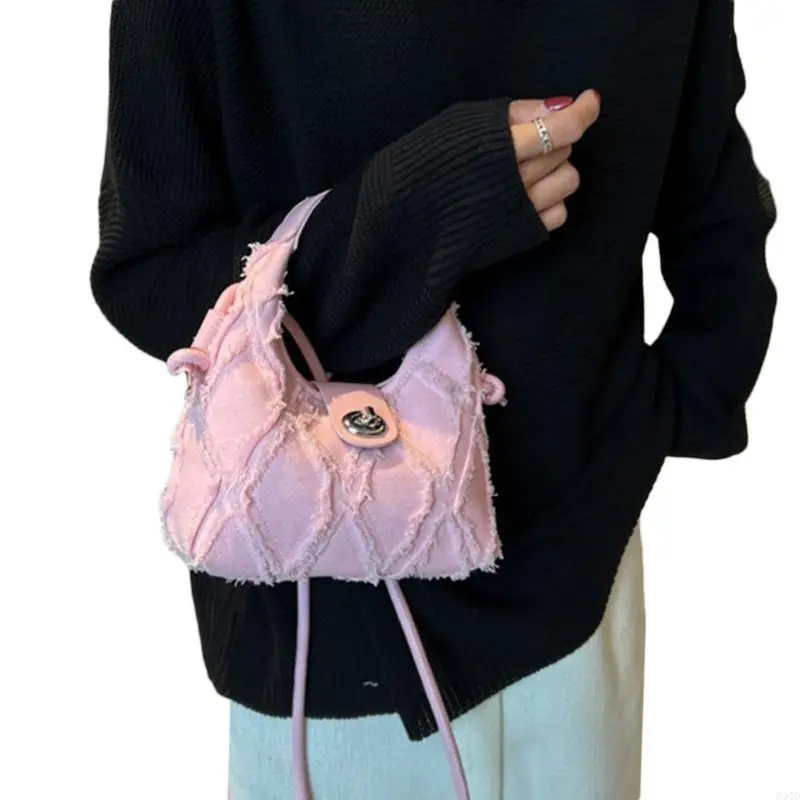 

340D Stylish Women Shoulder Bag Retro Denims Canvas Bag Underarm Bag