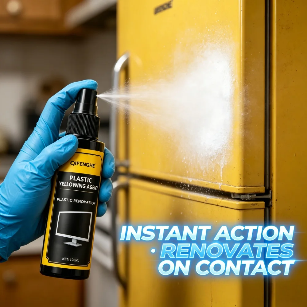 QIFENGHE 120ML Plastic Yellowing Agent, Plastic Renovation Spray, Remove Yellow Stains for Monitor & Home Appliance