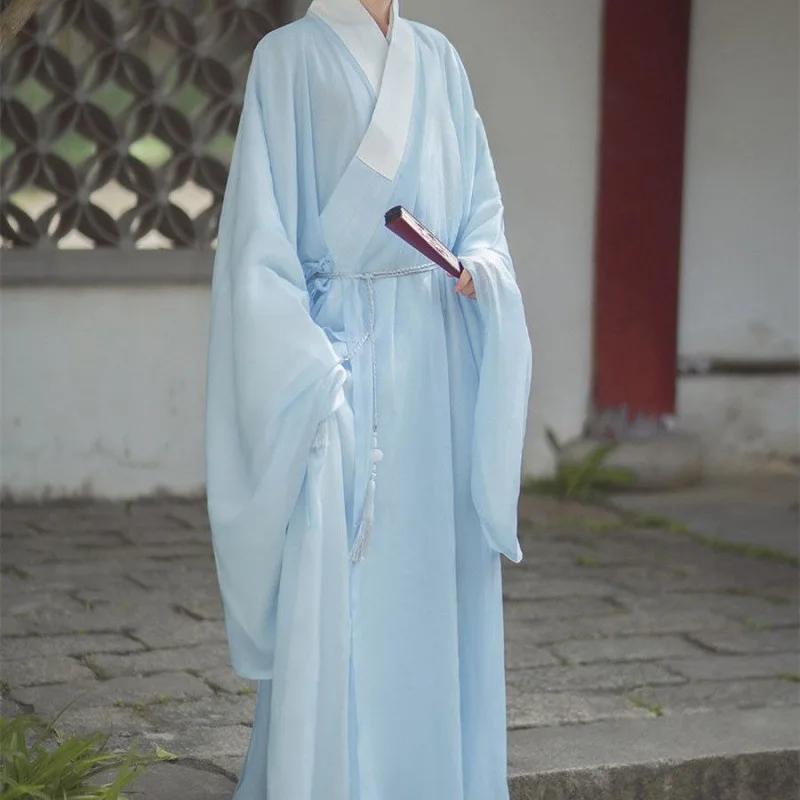 Hanfu Full Set Men Ming Dynasty Taoist Robe Men's Clothing Ancient Style Gentleman Student Costume Full Set Ancient Costume