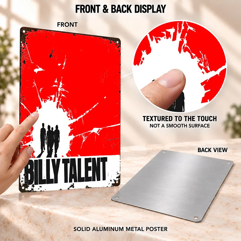 Billy Talent Textured Metal Posters Album Inspired Portrait Home Office Wall Art Personalized Aluminum Sign Gift For Rock Fans
