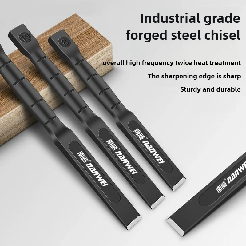 Concrete Chisel with Tungsten Steel Alloy Chisel Head Chrome Vanadium Steel Masonry Flat Spade Hand Tool Sturdy and Practical