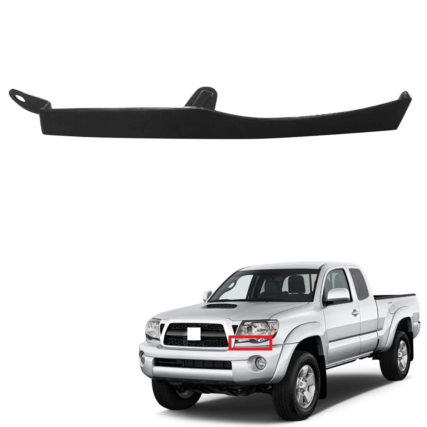 

Для TOYOTA TACOMA 2005 2006 2007 2008 2009 2010 2011, передний бампер автомобиля, наполнитель фар, накладка, пара, черный