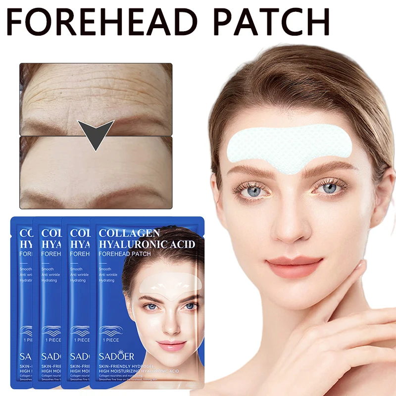 

Collagen Hyaluronic Acid Forehead Patches Facial Masks Skin Care Wrinkles Remover Brighten Skin Tone Korean Cosmetics