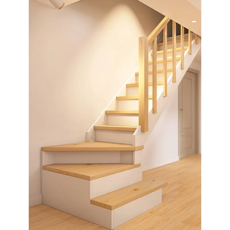 Duplex household solid wood loft stairs custom whole apartment Chinese indoor complete modern wind partition ladders
