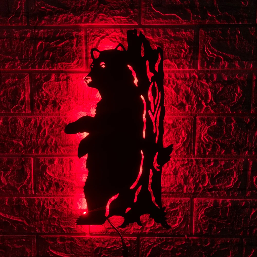 ZK50 Hot Selling Bear LED Wall Lamp Home Interior Decoration Background Wall USB Color Changing Night Light Remote Control image 3