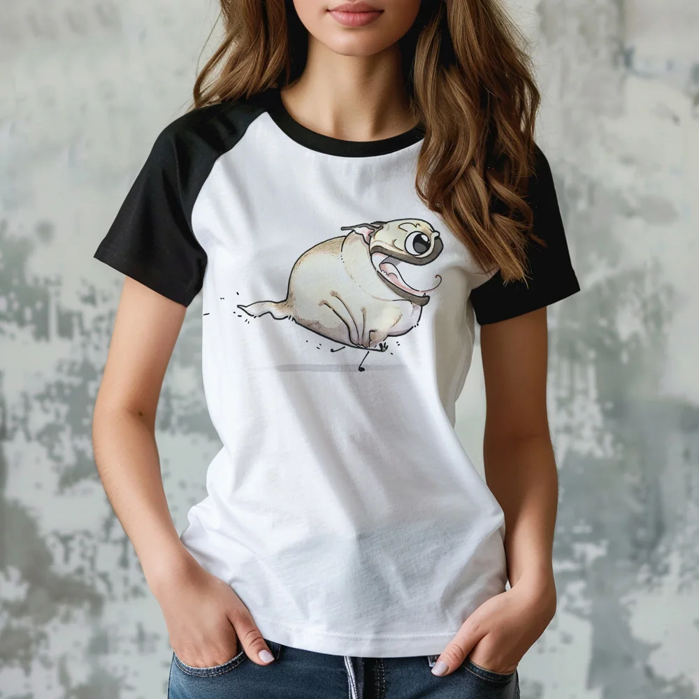 

Pug t-shirts women summer t shirt girl manga comic streetwear clothes