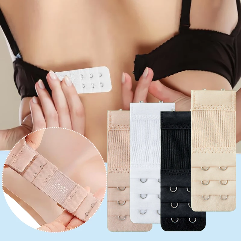 3 Pieces, 3 Rows with 2 Hook New Bra Extension Straps, Elastic, Soft and Comfortable Bra Straps, Women's Underwear Accessories