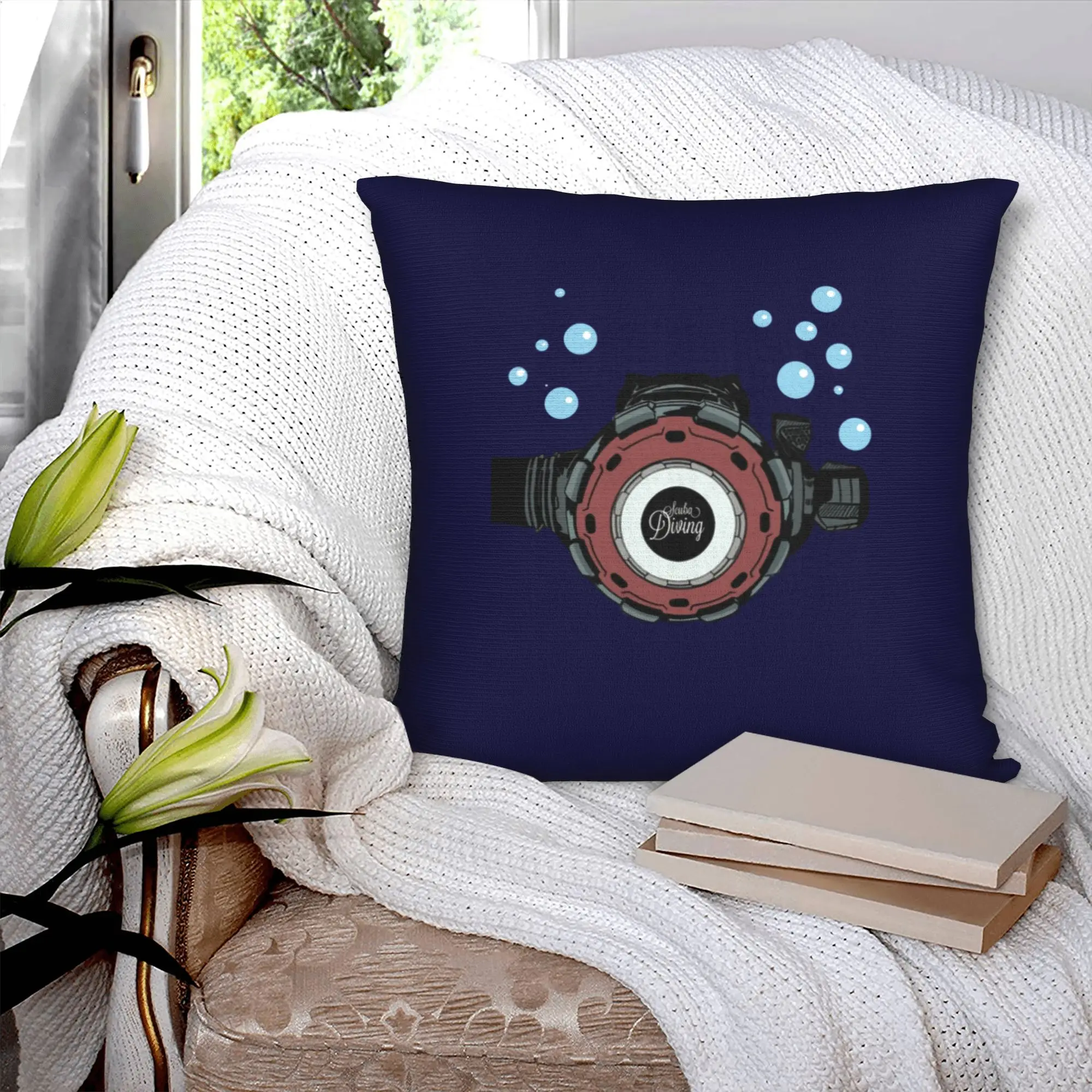 Scuba Diving Regulator Nordic Pillow Cover Decoration Dive Diver Sofa Cushion