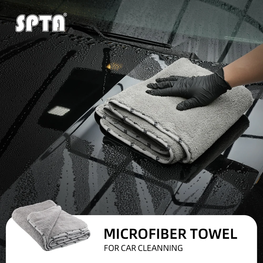 

SPTA 1 x Gray 900 GSM 97 x 67 cm Large Super Absorbent Soft Car Drying Microfiber Towel Wash Cloth