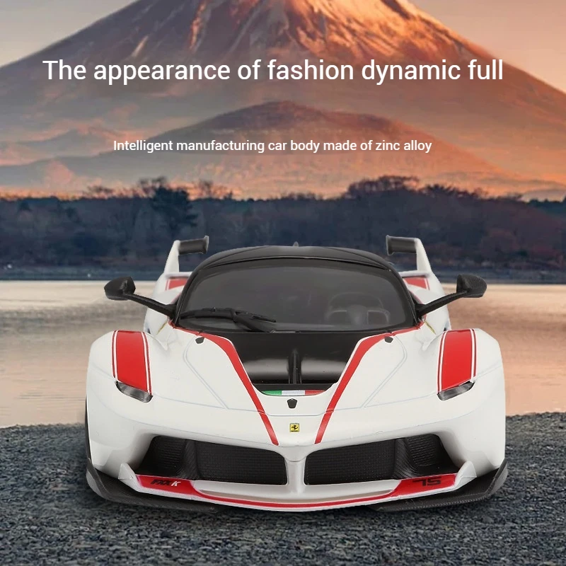 Bruago1:24 Sports Car Die Cast Alloy Fxxk Red And White Super Racing Car Model Simulation Static Car Model Male Car Toy Gift