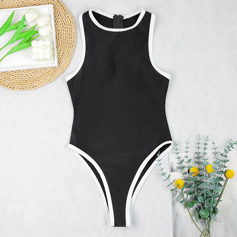 Bikini One Piece Swimsuit 2026 White Black Swimwear Women Swimsuit Push Up Bathing Suit Beachwear Monokini Female SwimmingSuit view 3
