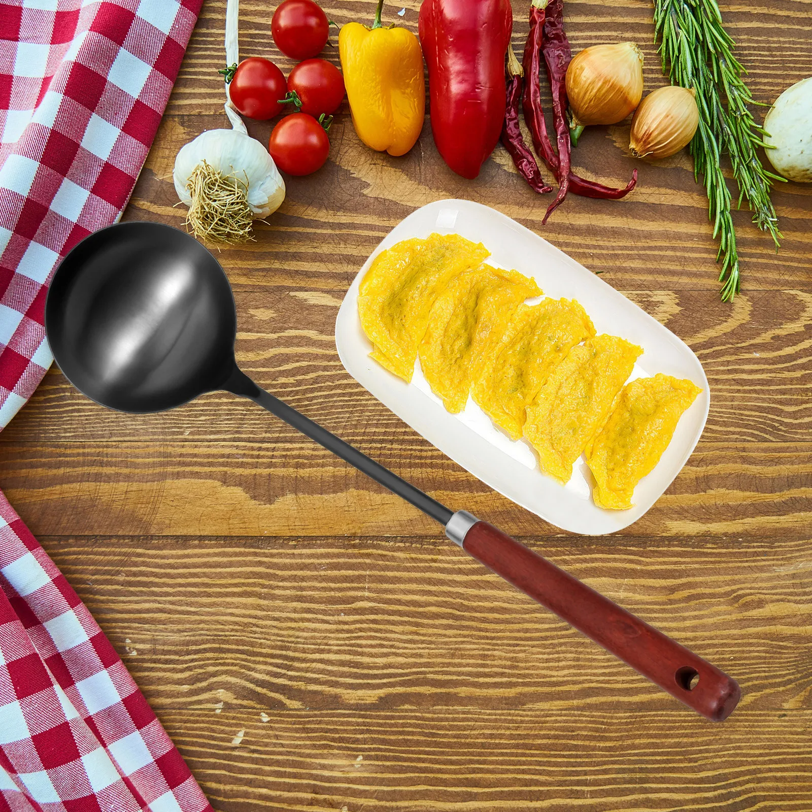 

Metal Soup Ladle Stainless Steel Serving Spoon Smooth Non-Stick Easy Clean Dishwasher Safe for Hot Pot Cooking