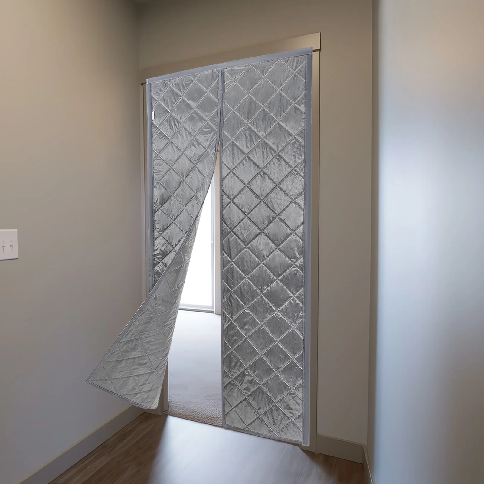 

Magnetic Thermal Insulated Door Curtain with PVC and Cotton, Easy Installation, Energy Saving, Keeps Home Cool and Warm, 39x82