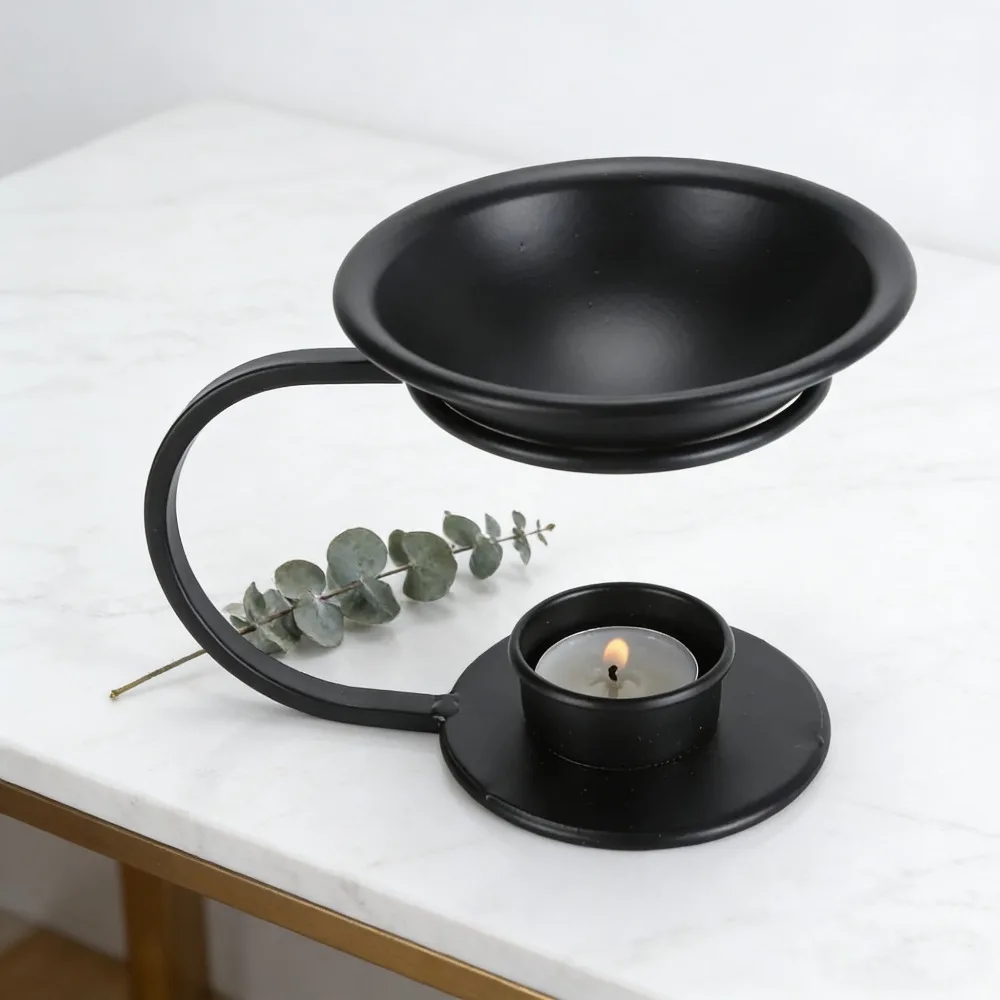Iron Wax Warmer Decorative Candle Holder, Fragrance Oil Burner for Living Room Spa Meditation Home Decor
