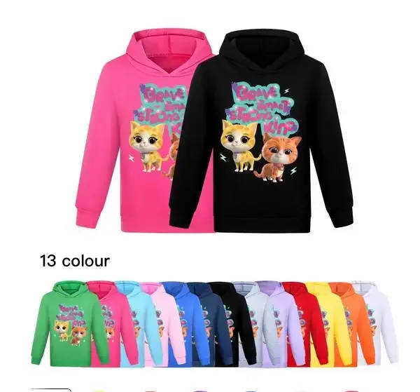 

New Arrivals SuperKitties Sweatshirt Kids Clothes Girls Cartoon Hoodies Baby Boys Hoody Pullover Coats Children Long Sleeve Top