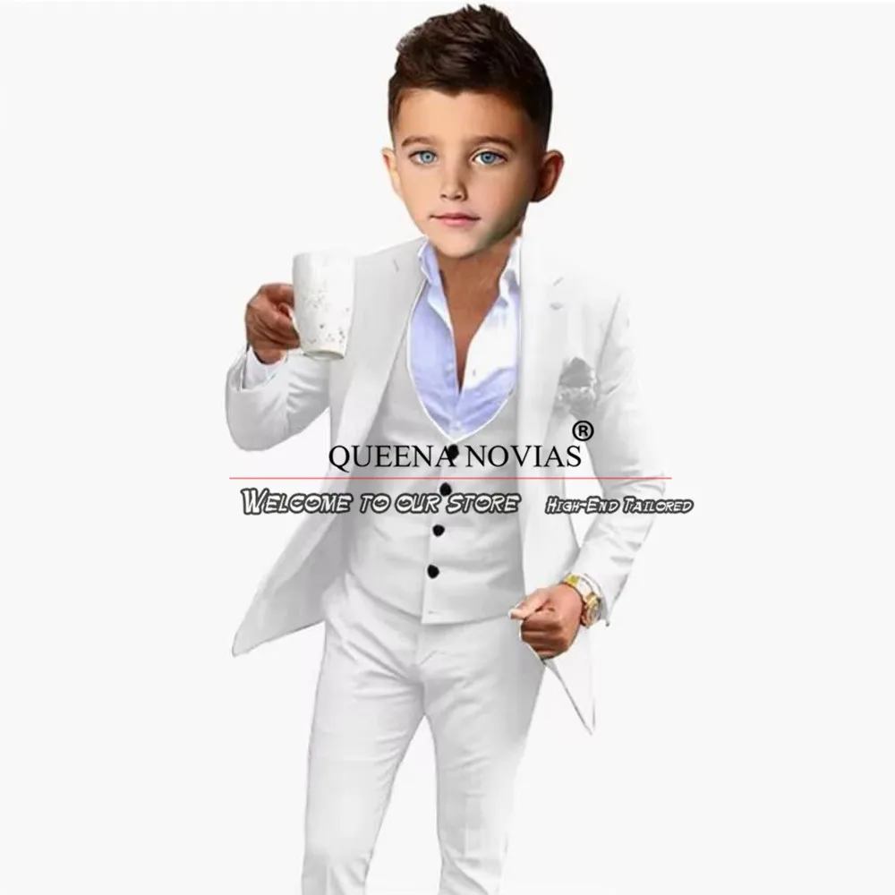 Children Formal Party Suits Slim Fit Single Breasted Jacket Vest Pants 3 Pieces Boy Formal Party Tuxedo Business Kids Clothing