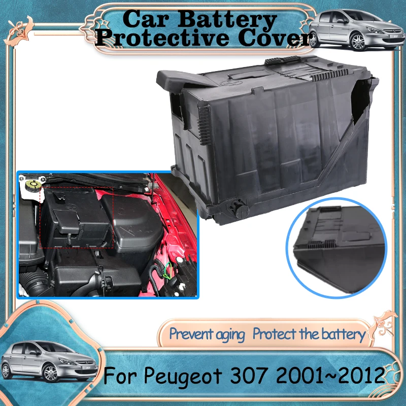 

Car Battery Cover for Peugeot 307 2001~2012 Auto Engine Prevent Aging Flame Retardant Protective Accessories 2003 2004 2005 2007