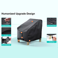 600D Waterproof Garden Chair Covers 2 Pack - Black OR Brown Easy To Clean! 2-Pack Furniture Waterproof Patio Chair Cover 600D Br