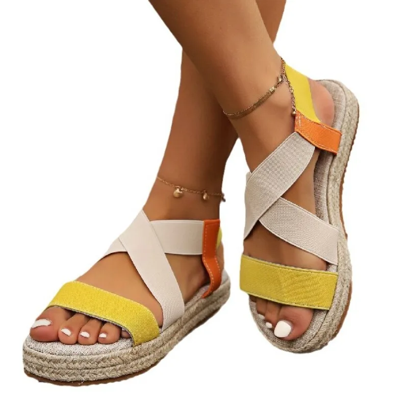 Zomerschoenen Voor Vrouwen 2024 Platform Sandalen Comfortabele Mode Platte Wig Strandschoenen Antislip Zapatos De Mujer