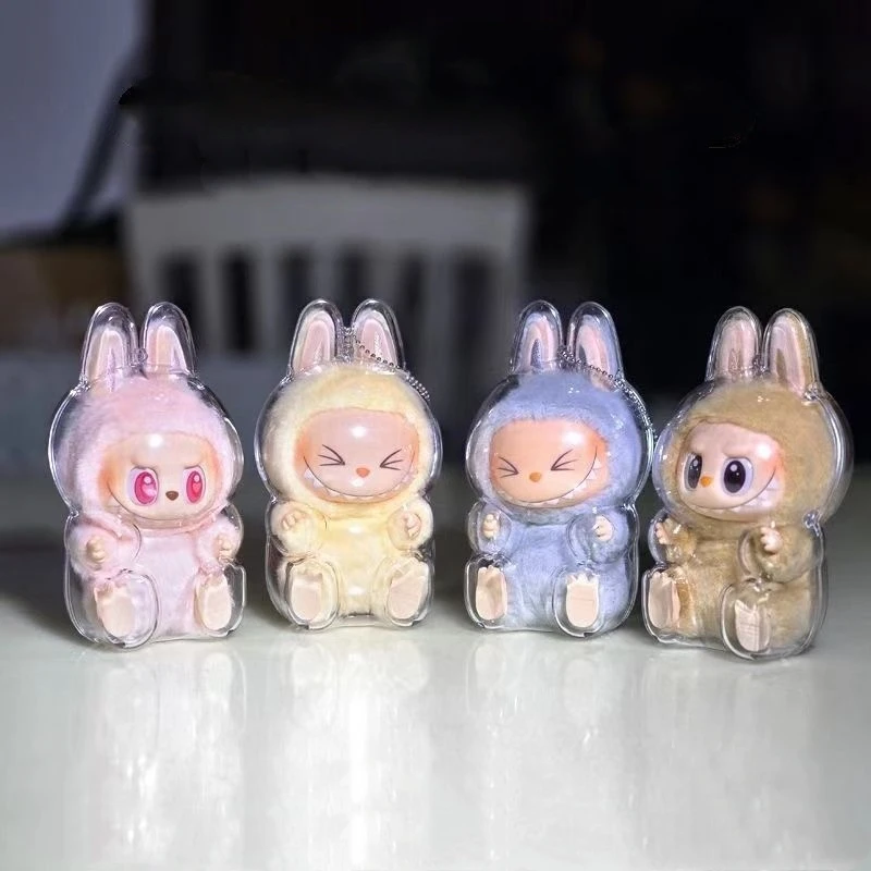 For Labubu V1 V2 Transparent Protective Case Plush Toy Dustproof Hanging Plush Doll Bag Display Cover Children's Toy Gifts