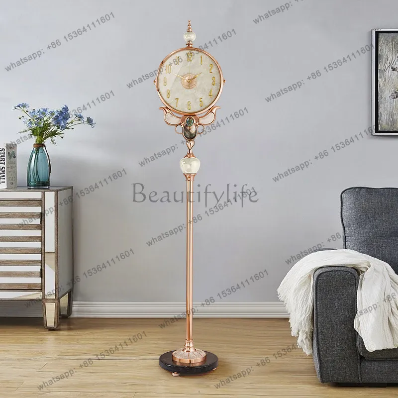Modern light luxury floor clock living room decoration home creative entrance quartz wall clock