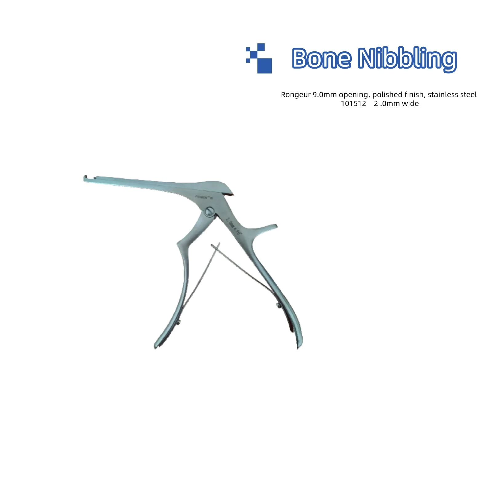 

Bone Nibbling Rongeur 9.0mm opening, polished finish, stainless steel Ophthalmic Surgical Instrument Multifunctional Forceps