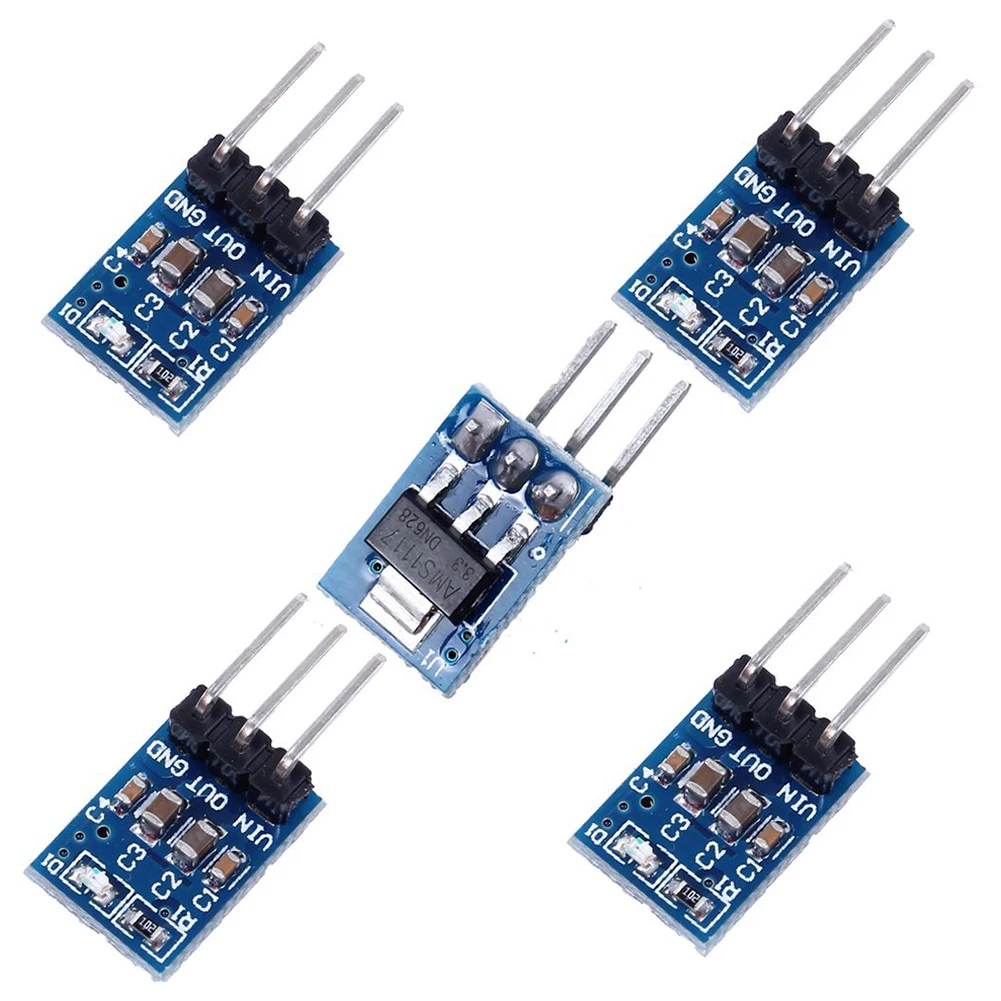 -3.3 DC Voltage Regulator Power Supply Module 4.75V-12V to 3.3V 800mA (Pack of 5)-DTA9