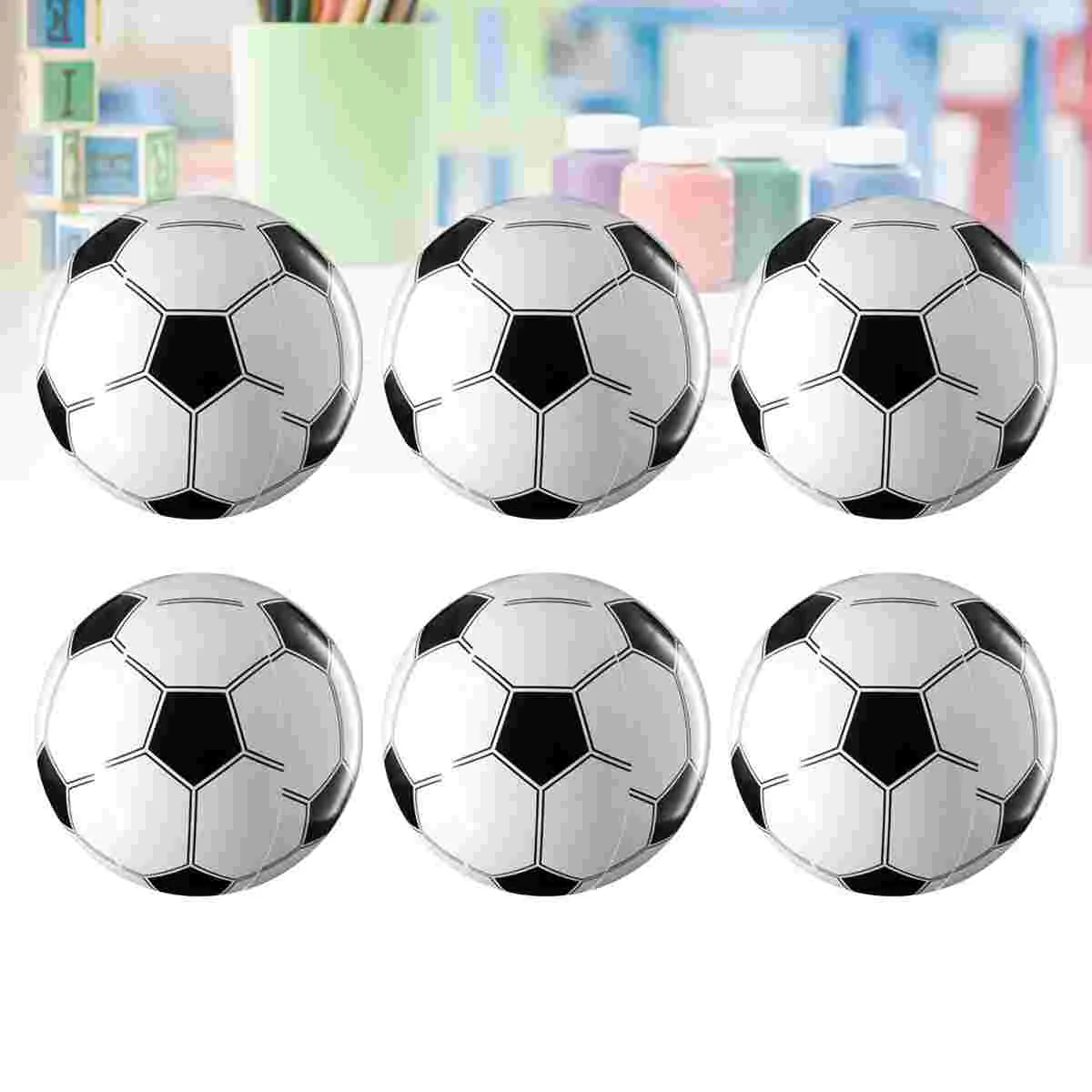 Ballons de Football gonflables, 6 pièces, fournitures de cadeaux de fête, décorations, ensemble de jouets de Football pour enfants (blanc et noir)