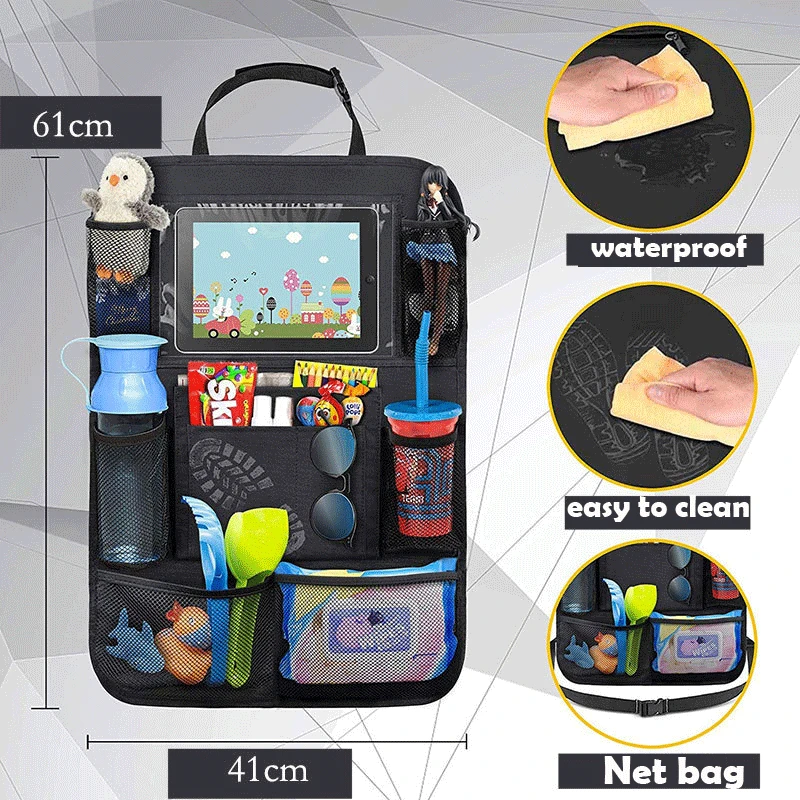 Kick prävention Universal Auto Sitz Zurück Organizer Multi-Tasche Lagerung Tasche Tablet Halter Autos Interior Zubehör Verstauen