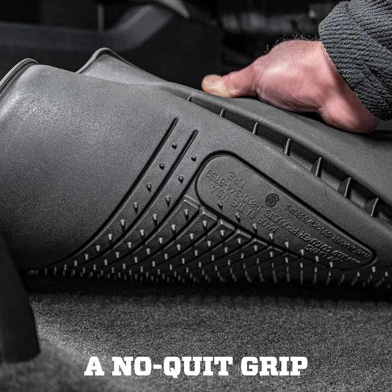 سجاد أرضية Weatherbeater يناسب 2015-2025 Ford F-150 (يتضمن 2022-2025 Lightning) كابل SUPERCREW فقط مع سجاد و