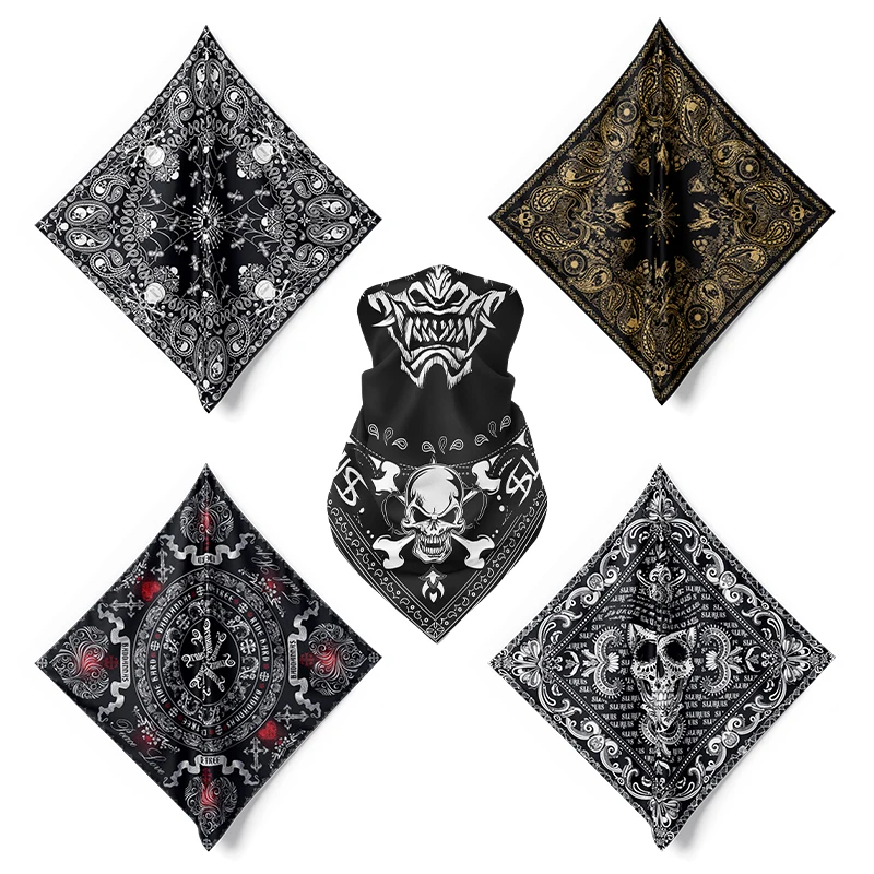 55*55CM Paisley Hip-hop Square Bandana Outdoor Cycling Multi