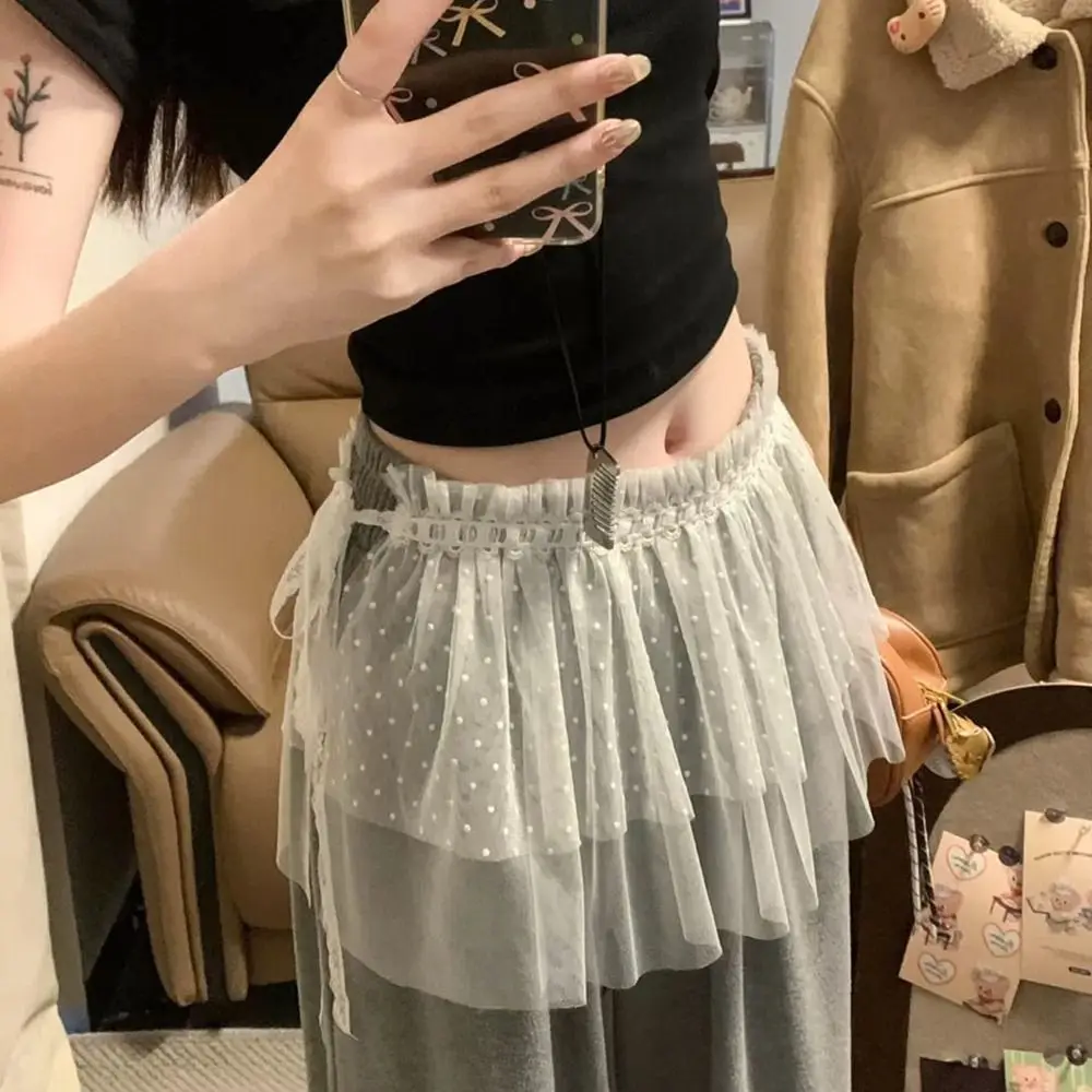 

Новая мини-слойная юбка Y2K, плиссированные юбки с высокой талией на шнуровке и оборками, уличная одежда в стиле Харадзюку, женская одежда