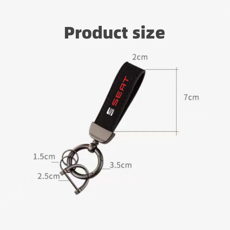 Suede Car Styling Suede Leather Keychain Metal Keyring Fob For Seat FR Leon Mk3 Mk2 Mk1 Ibiza Ateca Altea Cupra Auto Accessories