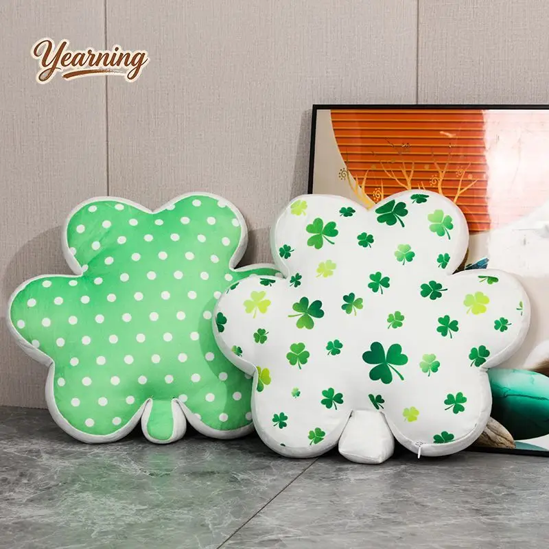 

Cute Cartoon Four-Leaf Clover Pillow, Special Shape Cushion for Sofa, Bedside & Car, Simple Style Home Decor Lumbar Pillow