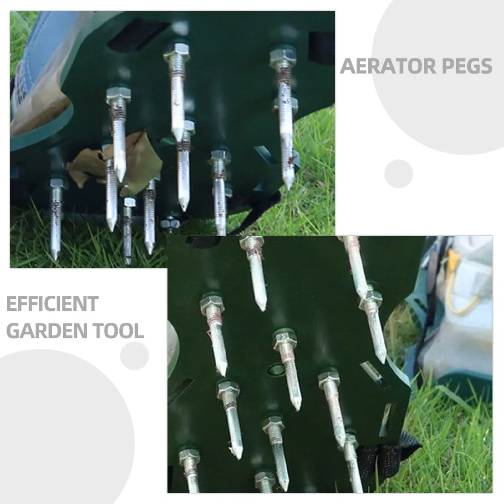 40Pcs Silver Metal Aerator Shoe Spikes Lawn Aerator Nails for Grass Soil Aeration Yard Aerating Tools Garden Dredging Spikes