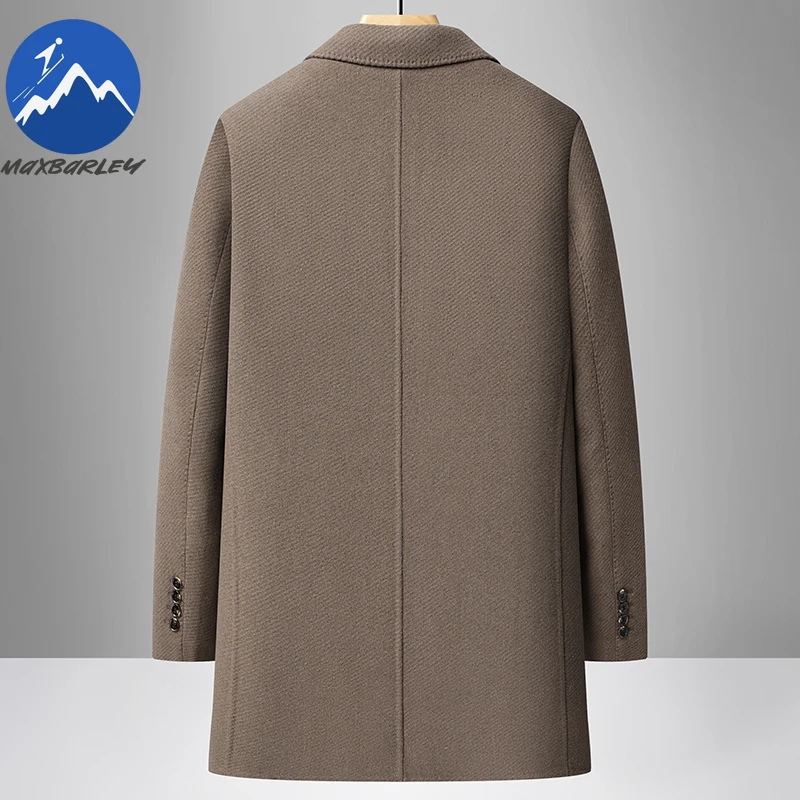 Maxbarley Luxury Men Down Jackets Fashion Suit Collar Work Warm Goose Down Filled Coat Casual Business Lightweight Winter Jacket