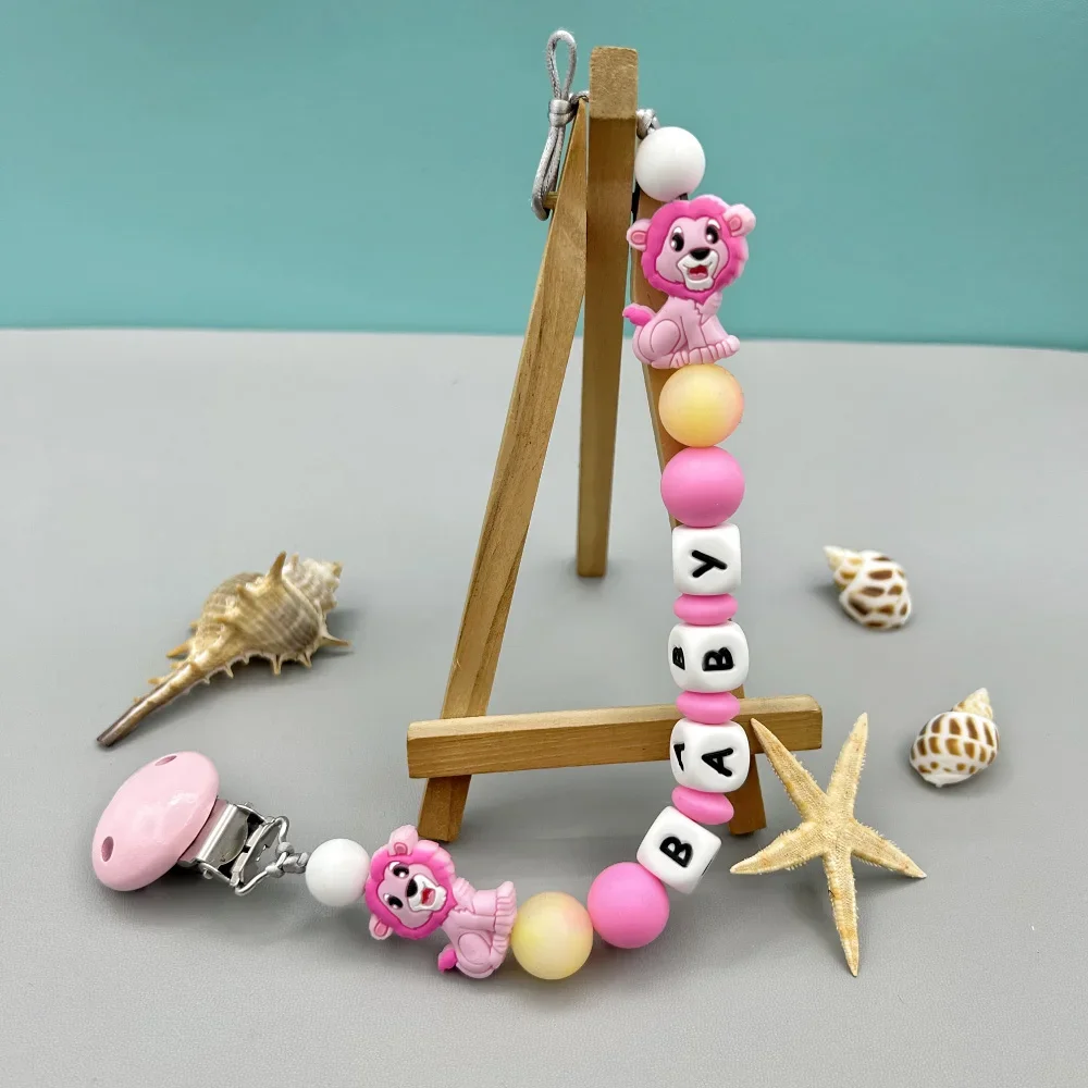 Custom Silicone Alphabet Baby Silicone Night Pearl Pacifier Clips Chains Teether Pendants Baby Pacifier Kawaii Teether Toy Gifts