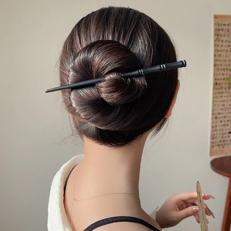 Chinese Bamboo Shaped Traditional Classical Culture Women's Bamboo Knot Hair Clip Fork Hair Clip Retro Wood Decoration image 2