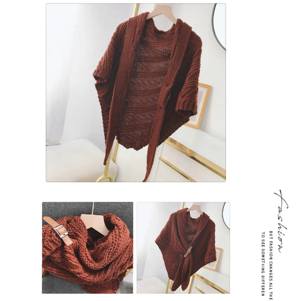 Women Shawl Spring Wraps Shoulder Scarf Fashion Clothing Triangular Khaki