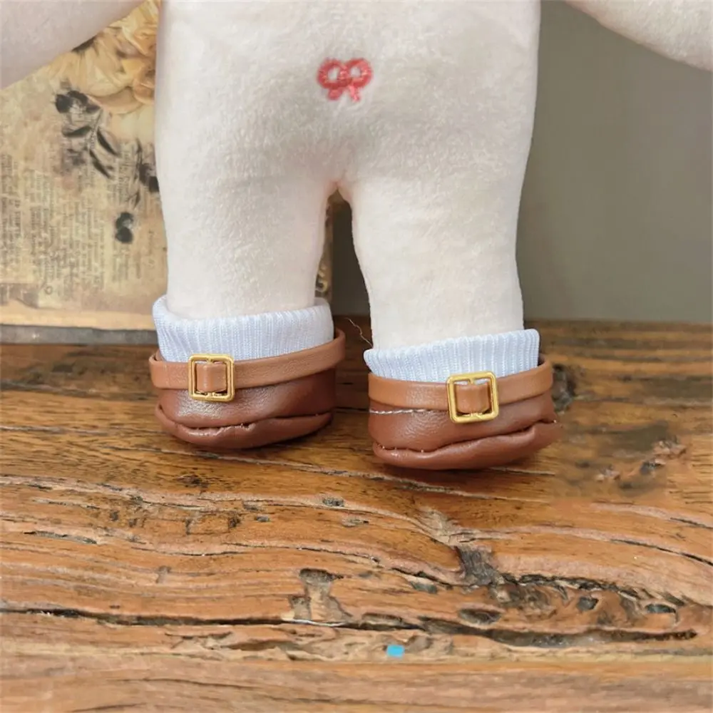 For 20cm Cotton Doll Shoes Gifts Multicolor Round Leather Shoes Dolls Accessories Plush Stuffed Doll Mini Shoes Photo Props
