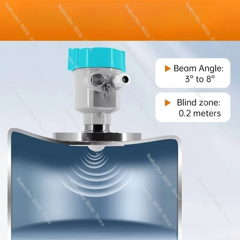 Non-contact stainless steel radar level gauge for accurate measurement of liquid or solid storage levels in tanks,silos or dams