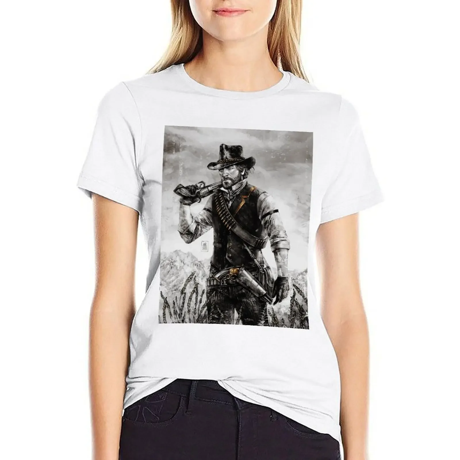

A. Morgan 2 T-shirt plus size tops anime clothes t-shirt dress for Women plus size sexy