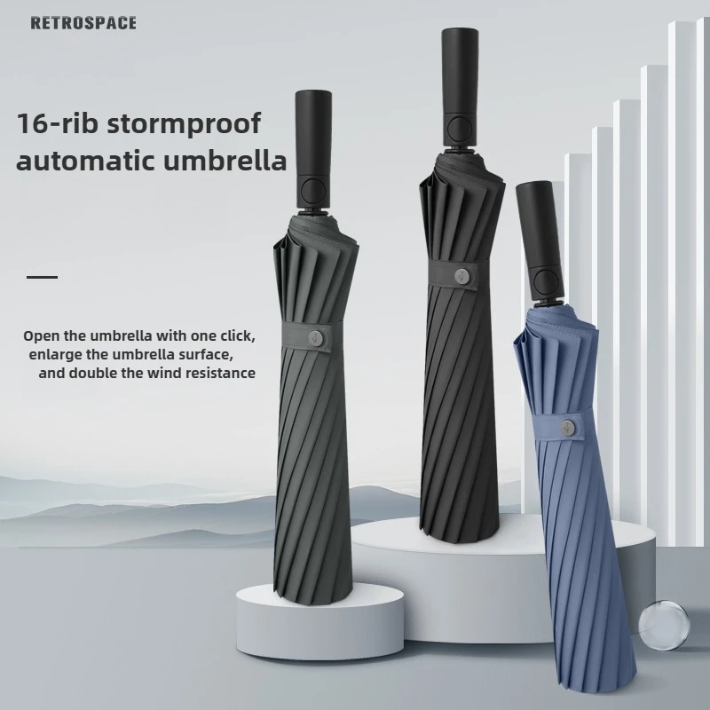 

Umbrella 16-bone Two-fold Folding Umbrella Fully Automatic Thickening Reinforcing Vehicle-mounted Dedicated Portable Umbrella