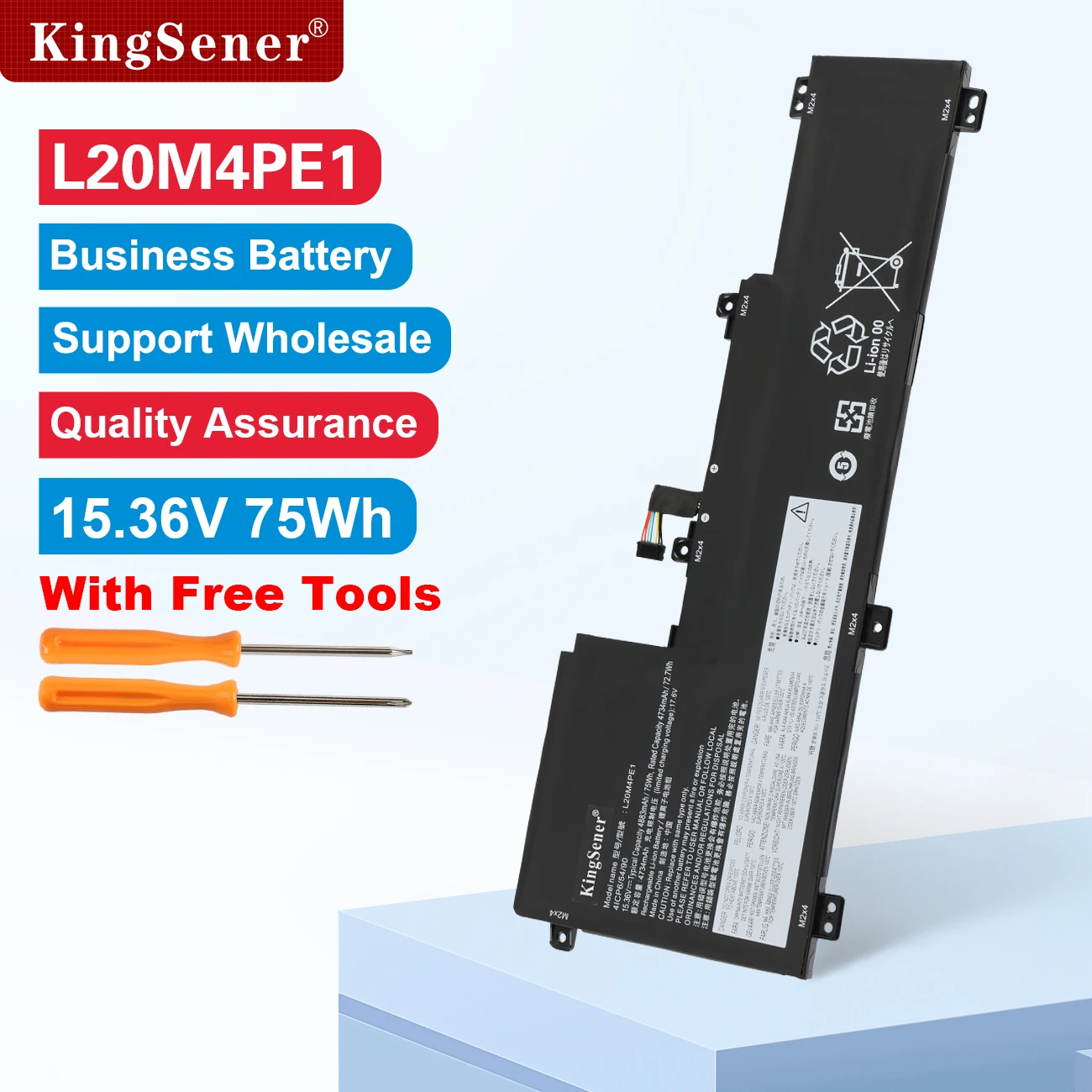 KingSener L20M4PE1 Laptop Battery For Lenovo IdeaPad 5 Pro-16ACH6 Pro-16IHU6 IdeaPad Creator 5-16ACH6 Series L20C4PE1 L20L4PE1