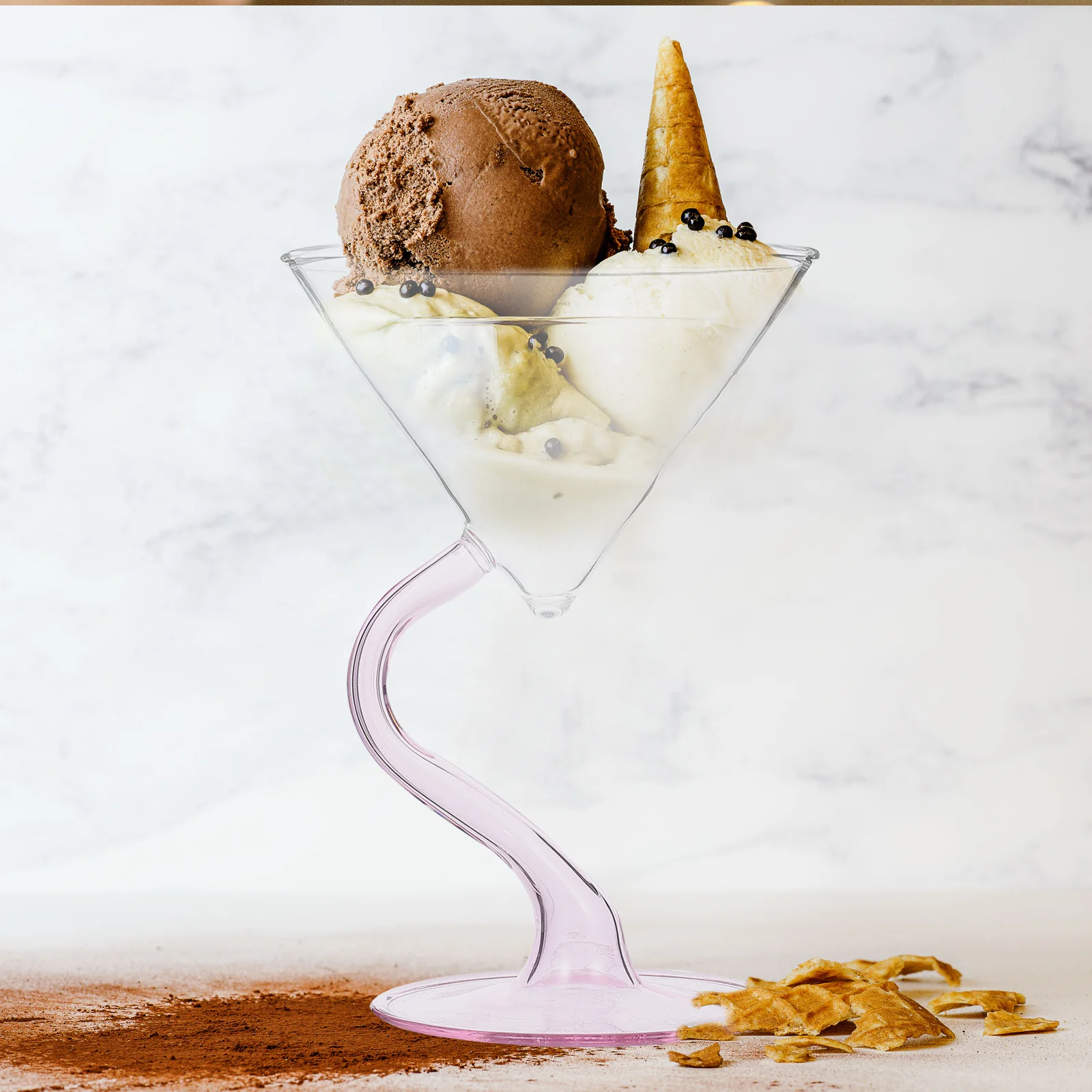 

Creative Glass Ice Cream Cup for Dessert Pudding Parfait Serving Perfect Home Party Bar Ktv Use Milk Server