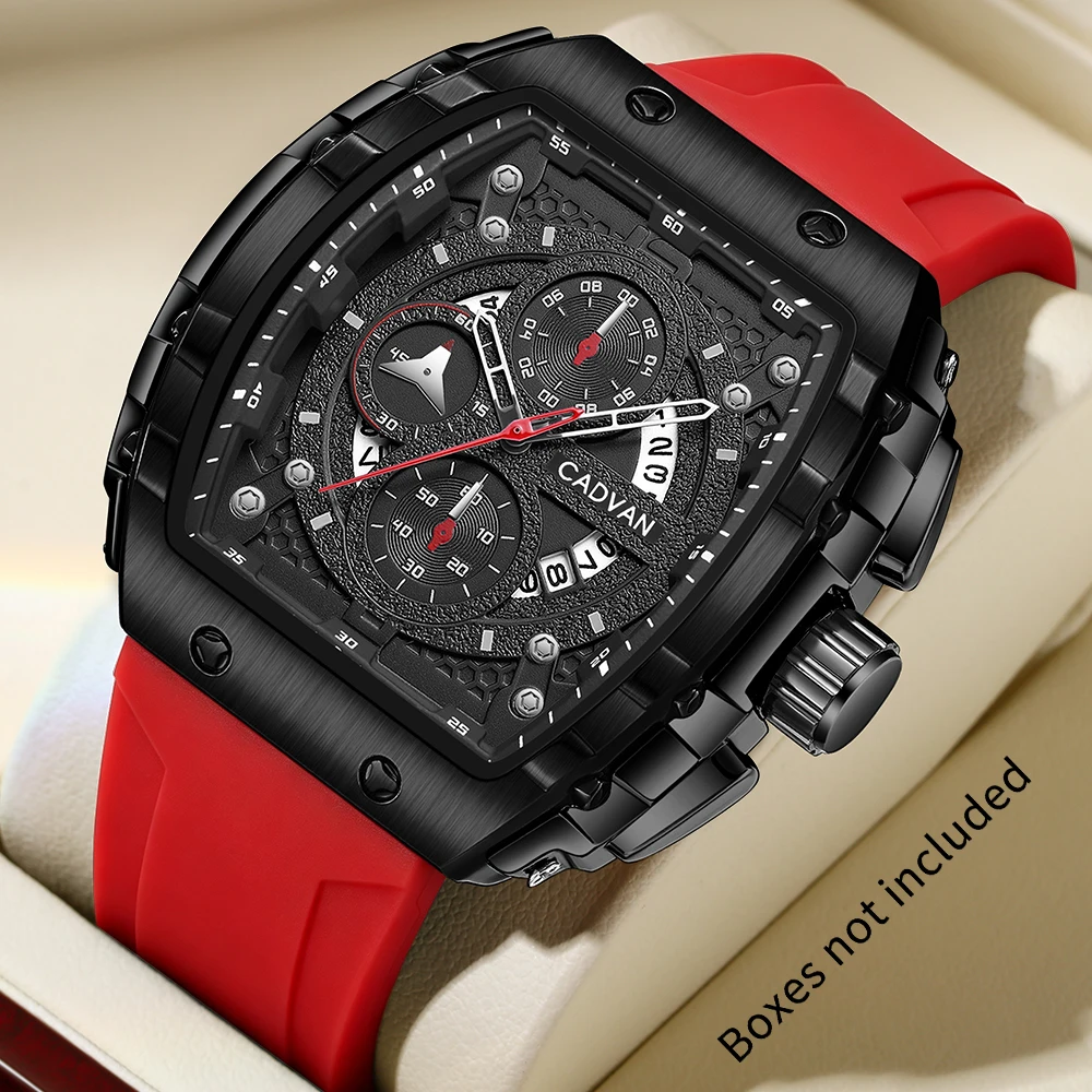 Men's large dial quartz sports square watch for foreign trade, available in multiple colors