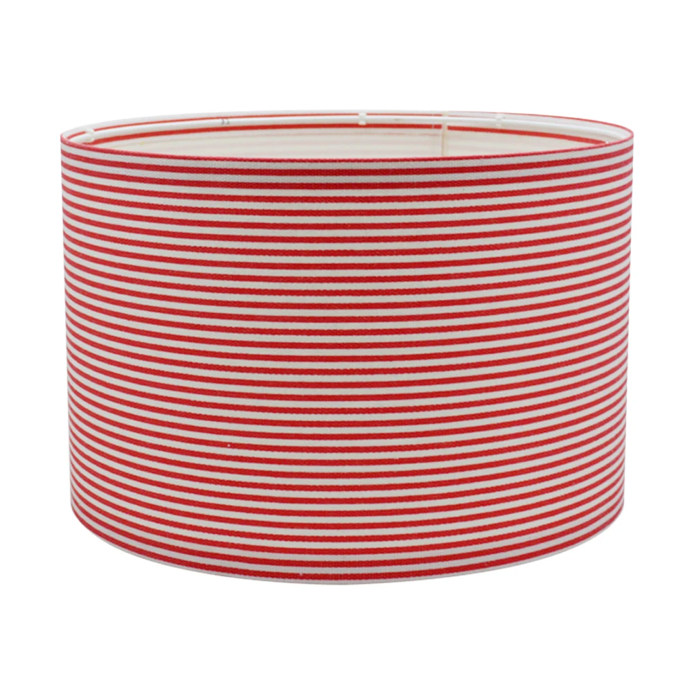 

Linen Lamp Shade Striped Fabric Cover for Table Floor Lamps 40cm Red White Detachable Cloth Lighting Accessories